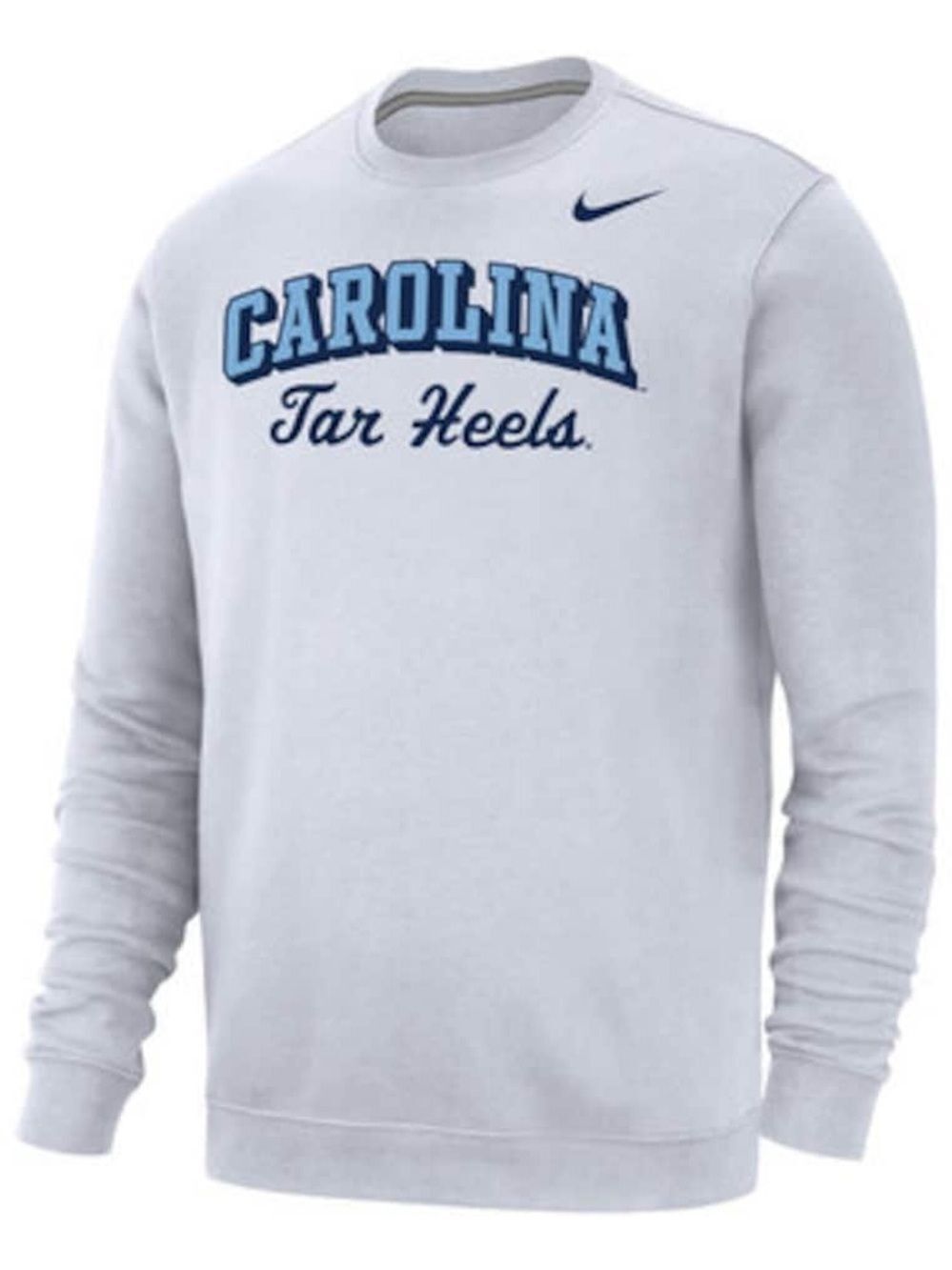 UNC Nike Men's Club Fleece Pullover Sweatshirt Crewneck Size Small White
